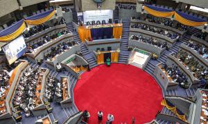 PSSF members following proceedings during the 3rd AGM at the KICC Amphitheatre